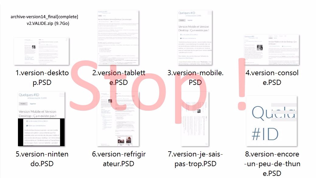 Stop version desktop et mobile !
